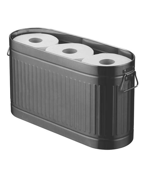 mdesign large steel toilet paper 6-roll bathroom organizer bin box|6 roll toilet paper.